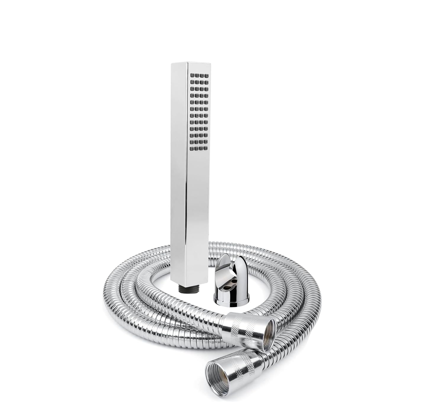 Fossa Hexa Square ABS Hand-Held Shower with 1.5 Mtr Hose Pipe and Wall Hook for Bathroom, High Pressure Shower Set Chrome Finish (Hand Shower Set)